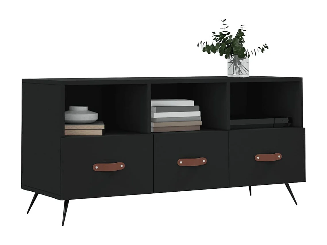 Meuble TV | Banc TV | Armoire TV noir 102x36x50 cm bois d'ingénierie
