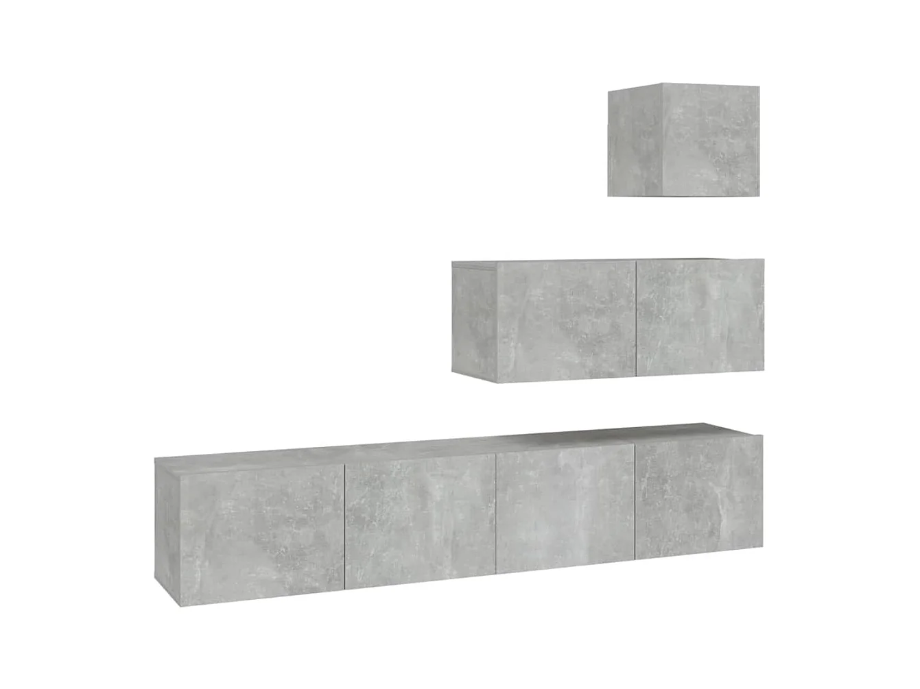 Set de muebles de TV | Gabinetes de TV |  Muebles de salón 4 pzas madera contrachapada gris hormigón