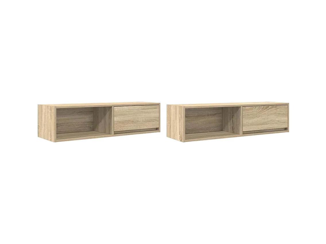 Muebles de TV | Gabinetes de TV |  Muebles de salón 2uds Roble Sonoma 100x31x25,5cm Madera ingeniería