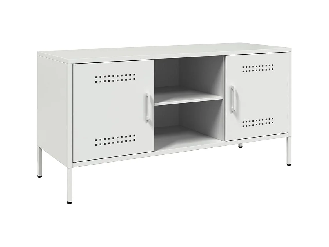 Mueble de TV | Mueble de salón de acero blanco 100,5x39x50,5 cm