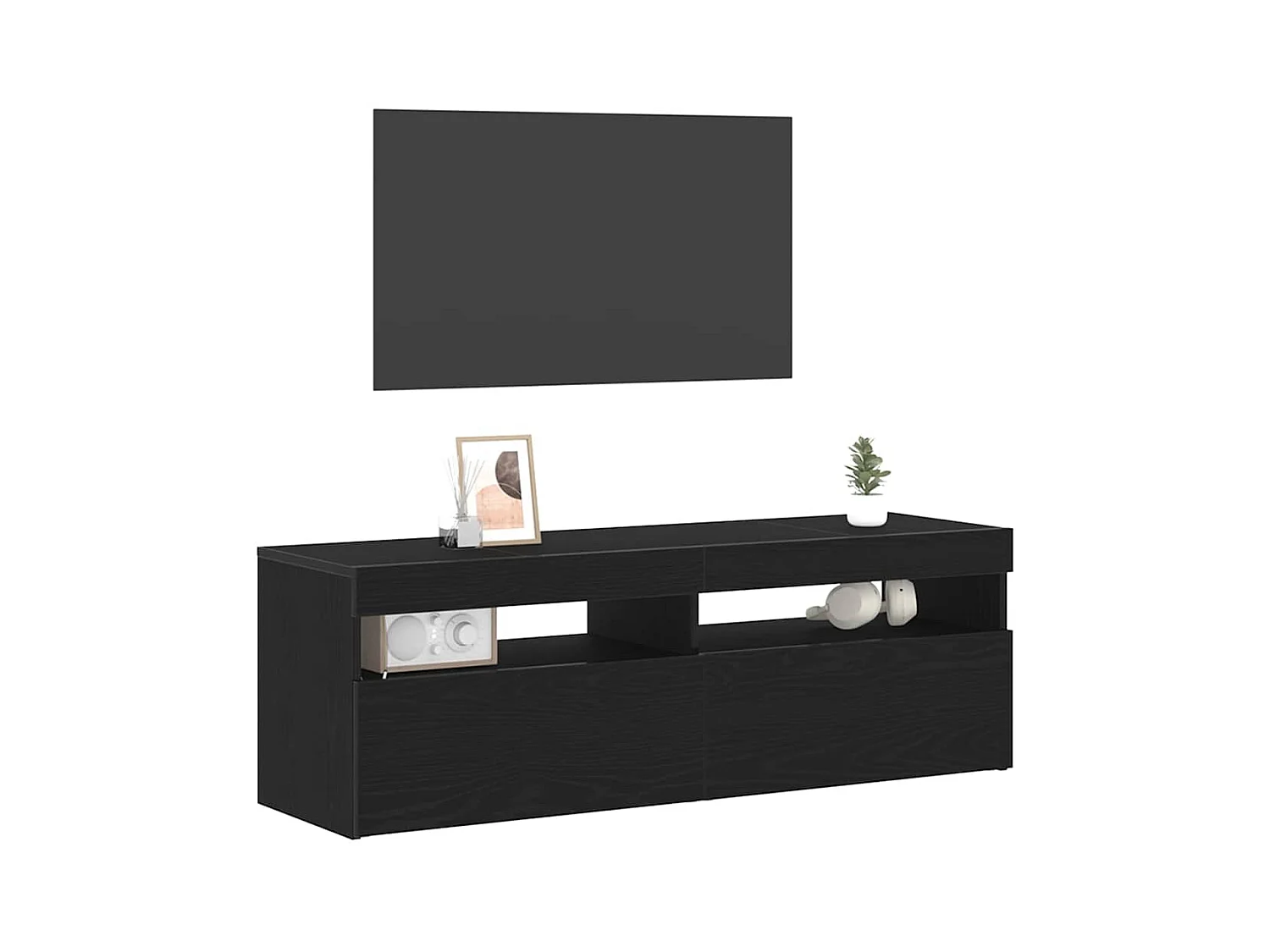 Gabinete de TV | Mueble de TV | Mueble de salón Negro 120 x 35 x 40 cm Madera contrachapada