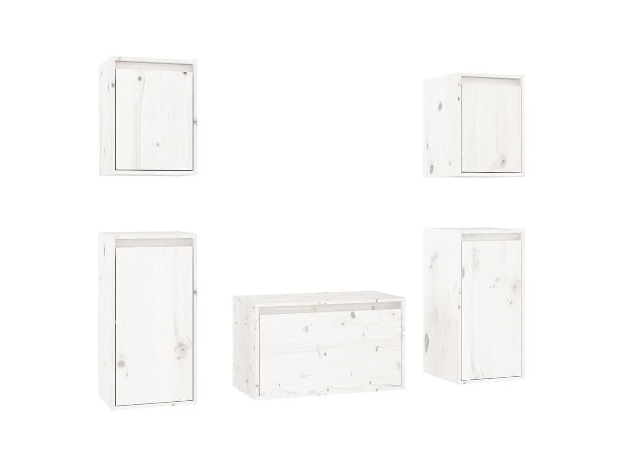 muebles para TV  | Gabinetes de TV |  Muebles de salón 5 piezas madera maciza de pino blanco