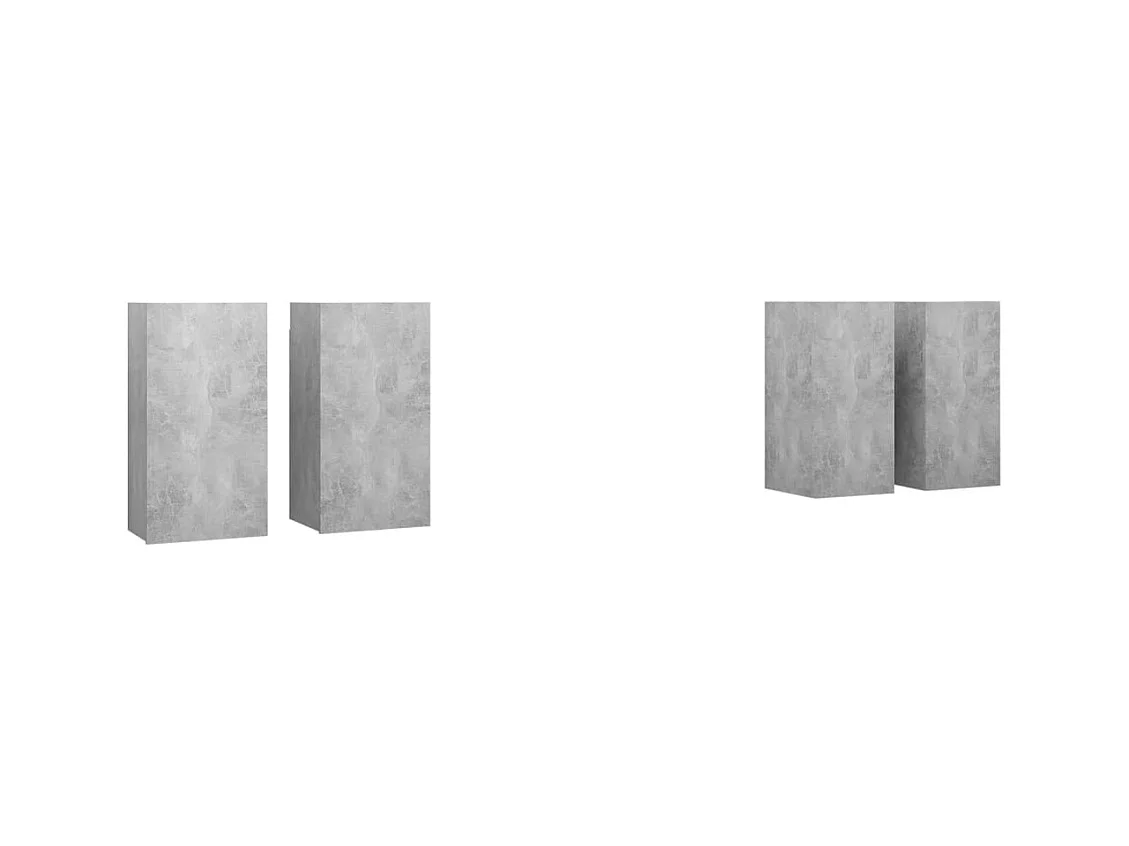 Muebles de salón | Gabinetes de TV |  Muebles de TV 4 pzas gris hormigón 30,5x30x60 cm