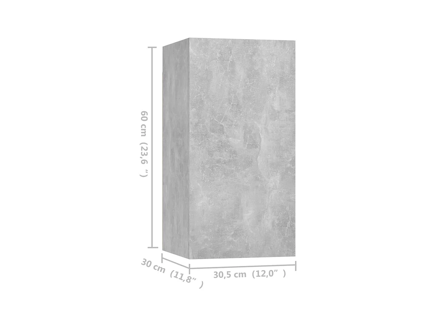 Muebles de salón | Gabinetes de TV |  Muebles de TV 4 pzas gris hormigón 30,5x30x60 cm