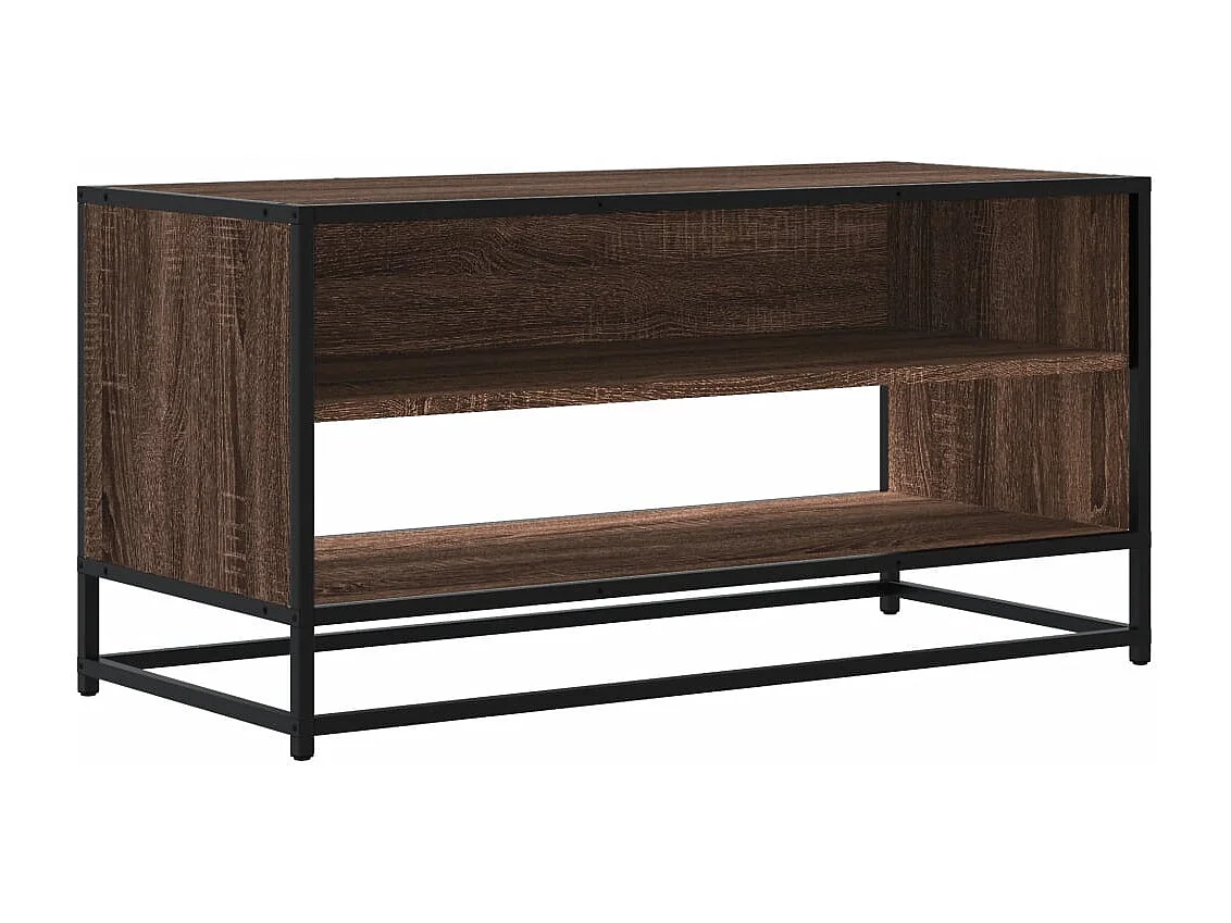 Tv-meubel | Tv-Bank | TV-kast91x40x46 cm bewerkt hout metaal bruin eikenkleur