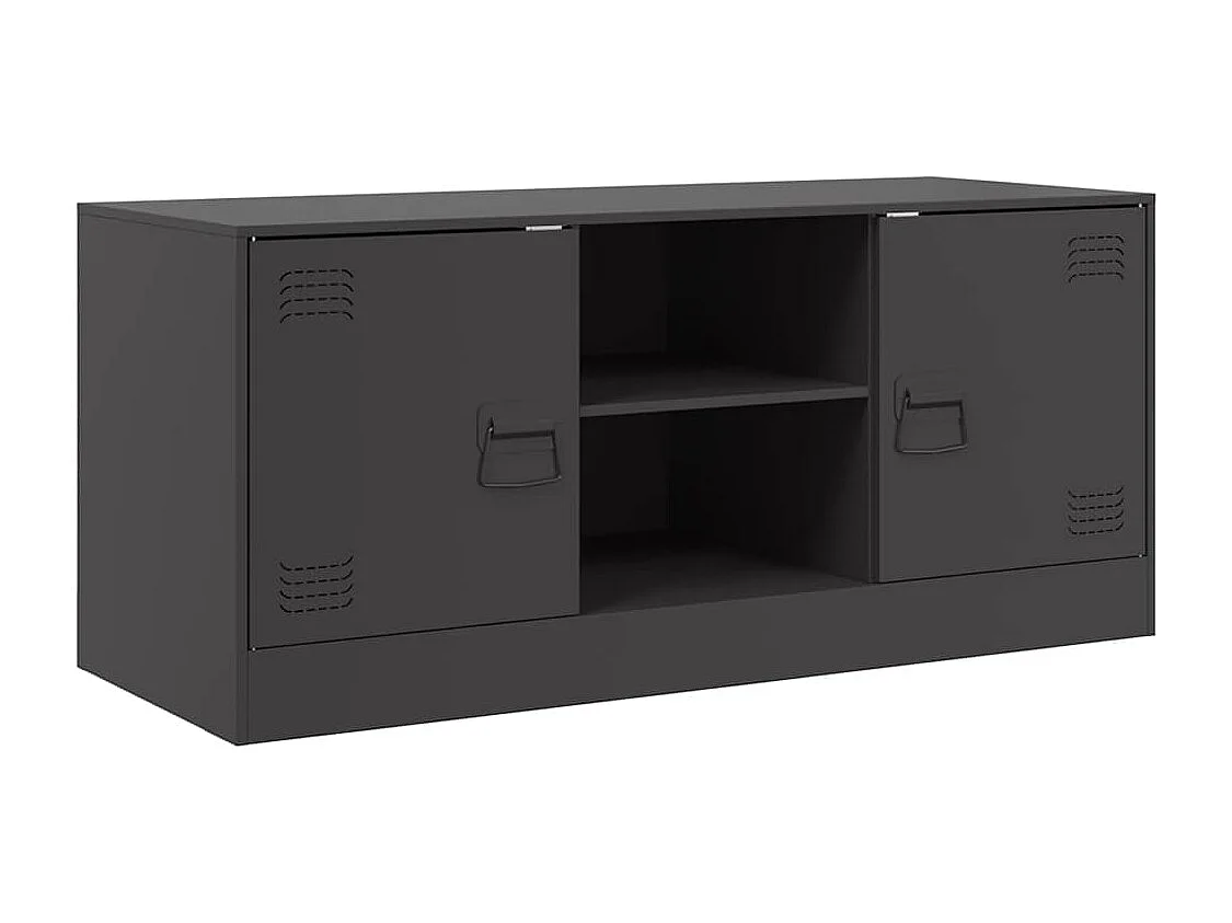 Meuble TV | Banc TV | Armoire TV noir 99x39x44 cm acier