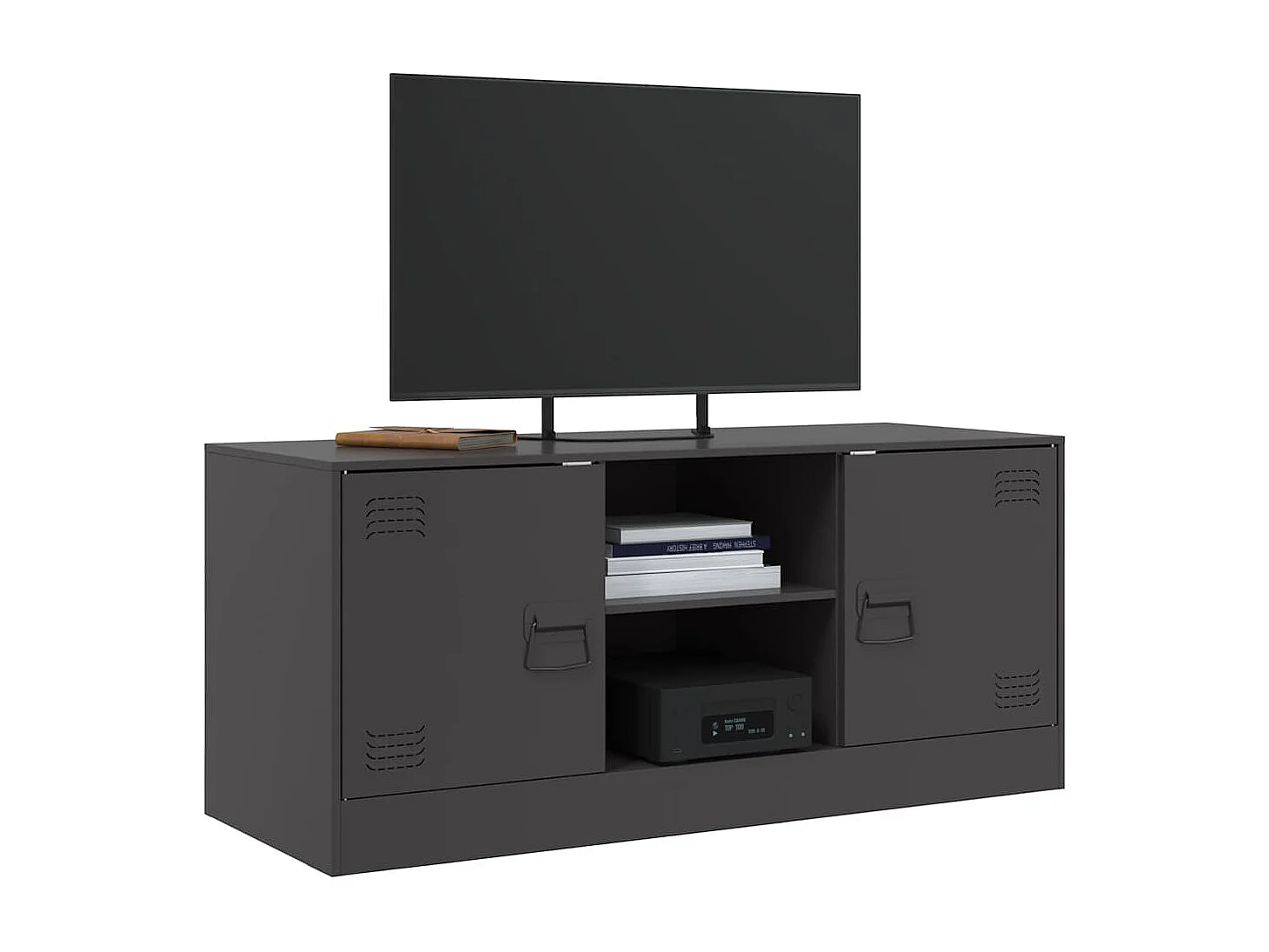 Meuble TV | Banc TV | Armoire TV noir 99x39x44 cm acier
