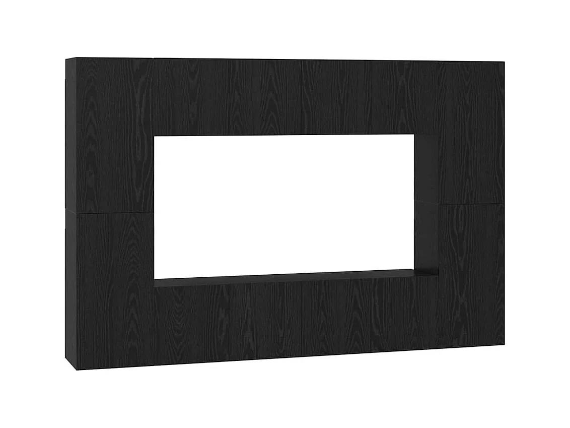 Conjunto de Mueble de TV | Mueble de salón 8 pcs Roble negro 60 x 30 x 30 cm