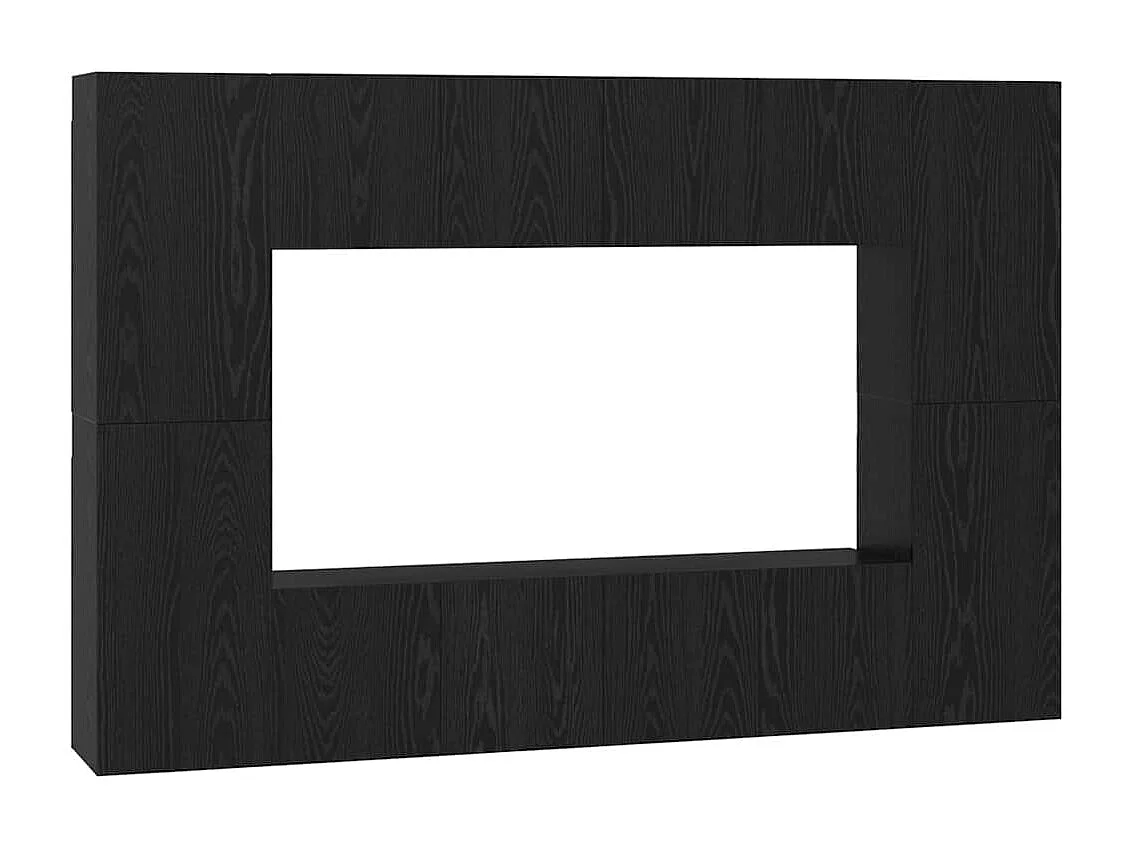 Conjunto de Mueble de TV | Mueble de salón 8 pcs Roble negro 60 x 30 x 30 cm