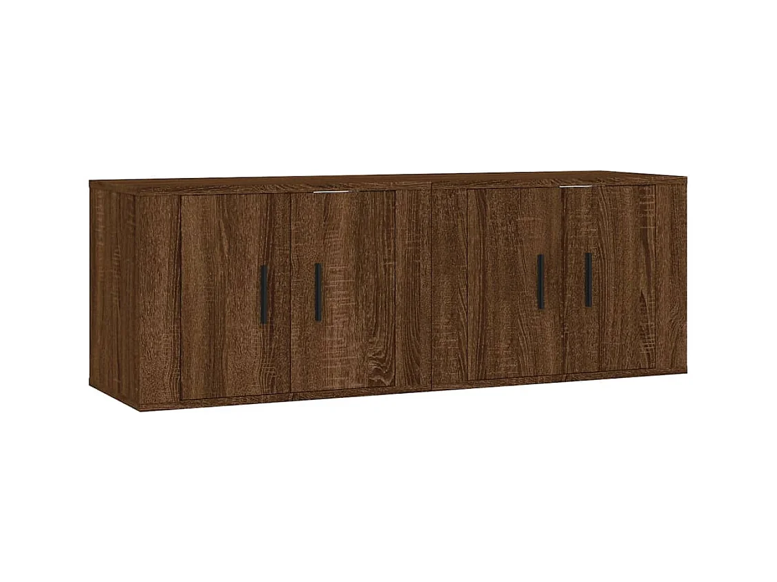 muebles para TV  | Gabinetes de TV |  Muebles de salón de pared 2 uds roble marrón 57x34,5x40 cm
