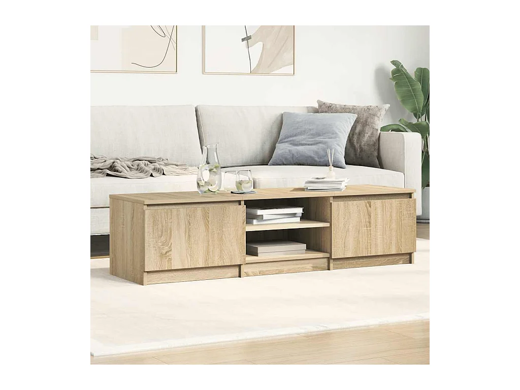 Mueble TV | Gabinete de TV | Mueble de salón madera contrachapada color roble Sonoma 140x40x35,5cm