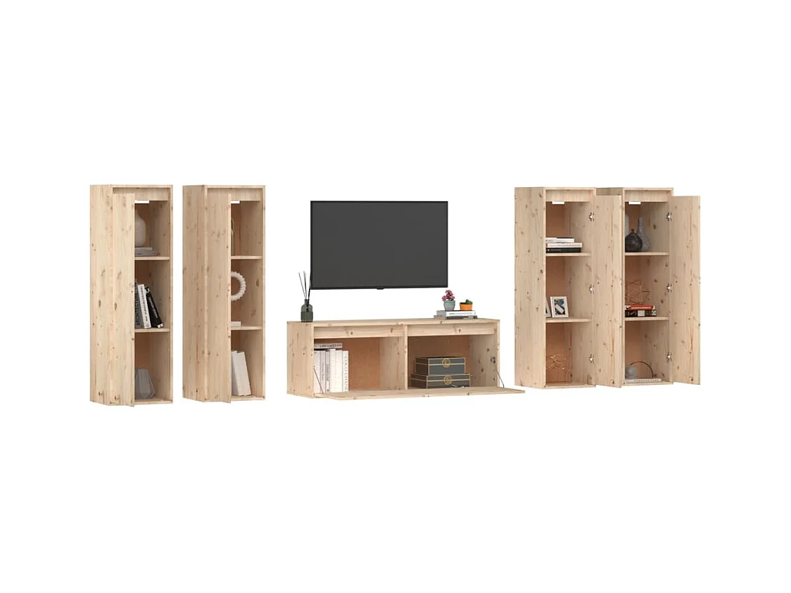 muebles para TV  | Gabinetes de TV |  Muebles de salón 3 piezas madera maciza de pino