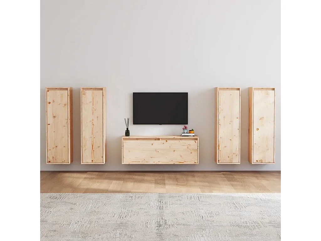 Meubles TV | Bancs TV | Armoires TV 5 pcs Bois massif de pin