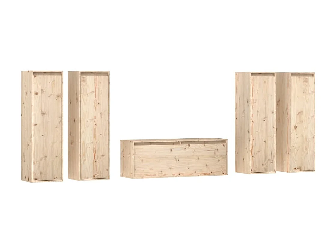 Meubles TV | Bancs TV | Armoires TV 5 pcs Bois massif de pin
