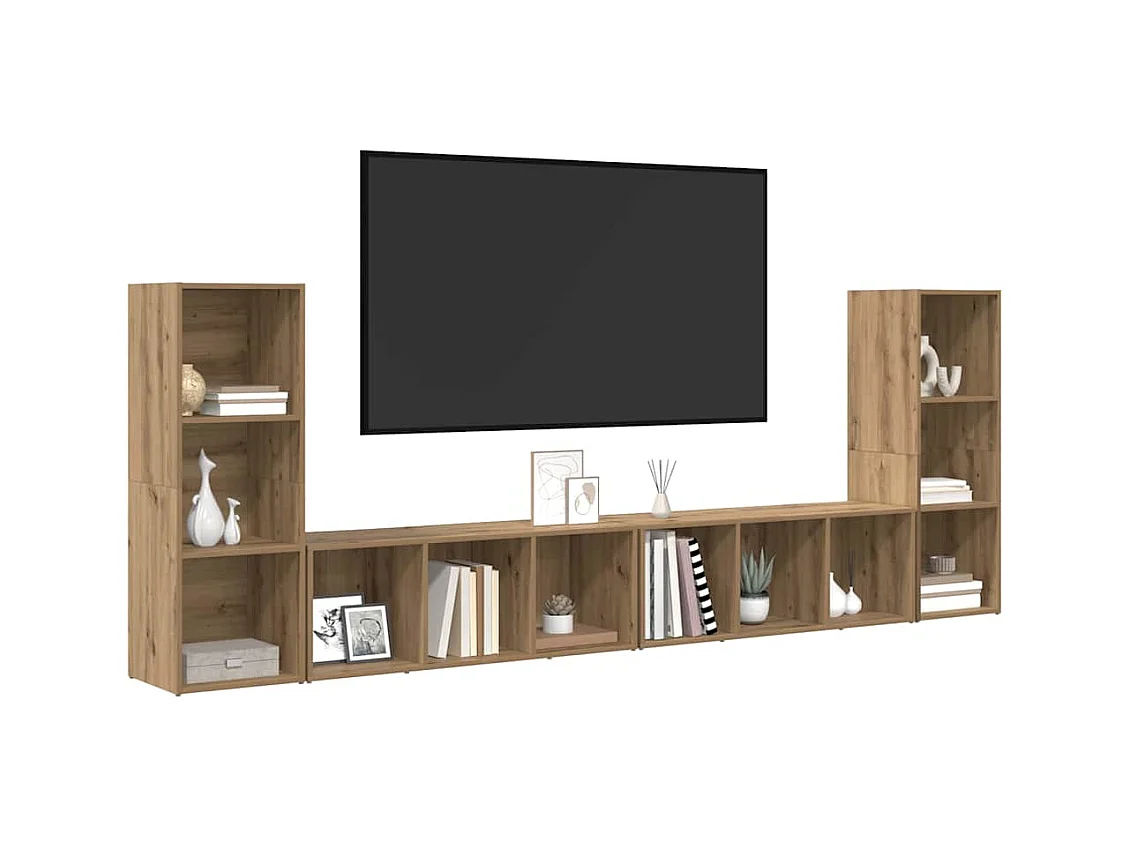 Gabinete de TV | Mueble de TV | Mueble de salón 4 pcs Roble artisan 37 x 35 x 107.5 cm