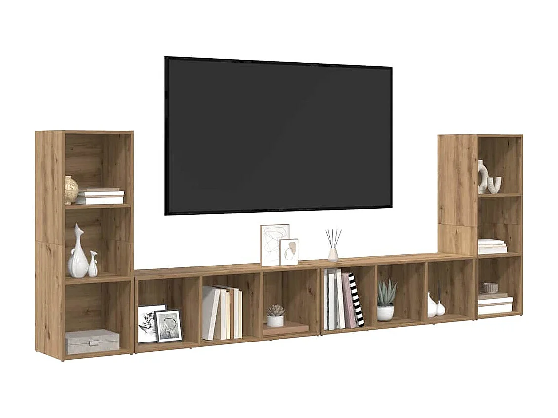 Gabinete de TV | Mueble de TV | Mueble de salón 4 pcs Roble artisan 37 x 35 x 107.5 cm