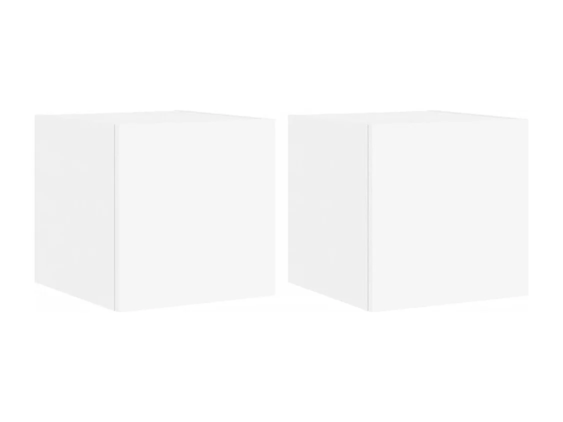Meubles TV | Bancs TV | Armoires TV muraux avec lumières LED 2 pcs blanc 30,5x35x30 cm