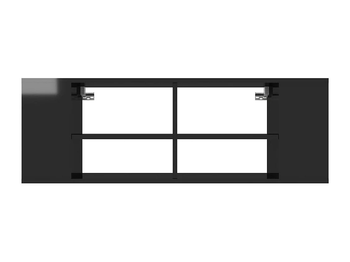 Mueble pared TV | Gabinete de TV | Mueble de salón madera contrachapada negro brillo 102x35x35 cm