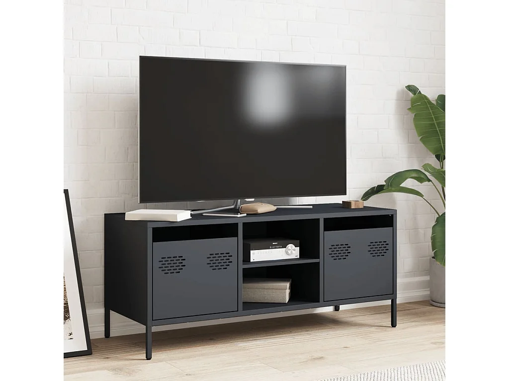 Tv-meubel | Tv-Bank | TV-kast101,5x39x43,5 cm koudgewalst staal antracietkleurig