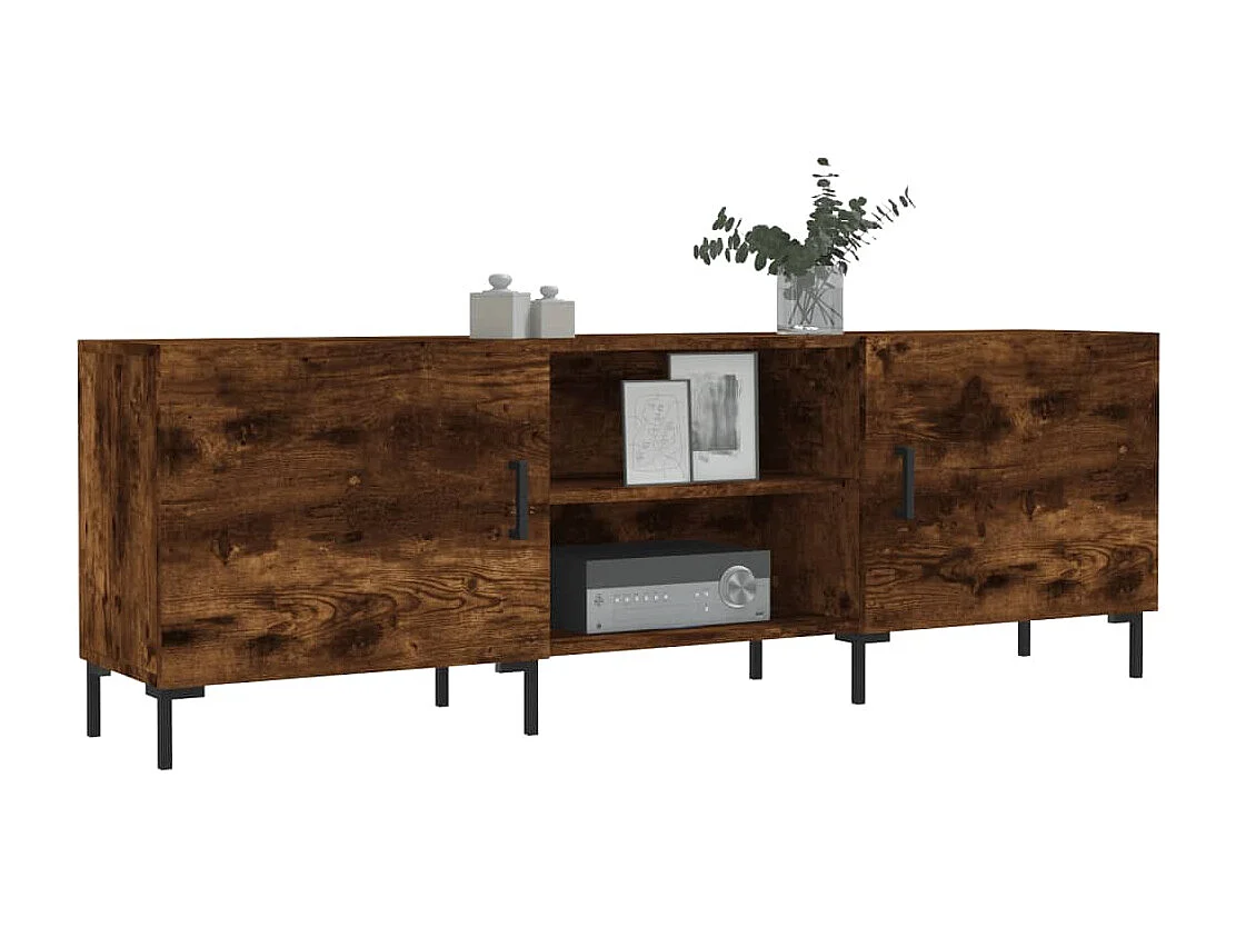 Meuble TV | Banc TV | Armoire TV chêne fumé 150x30x50 cm bois d'ingénierie