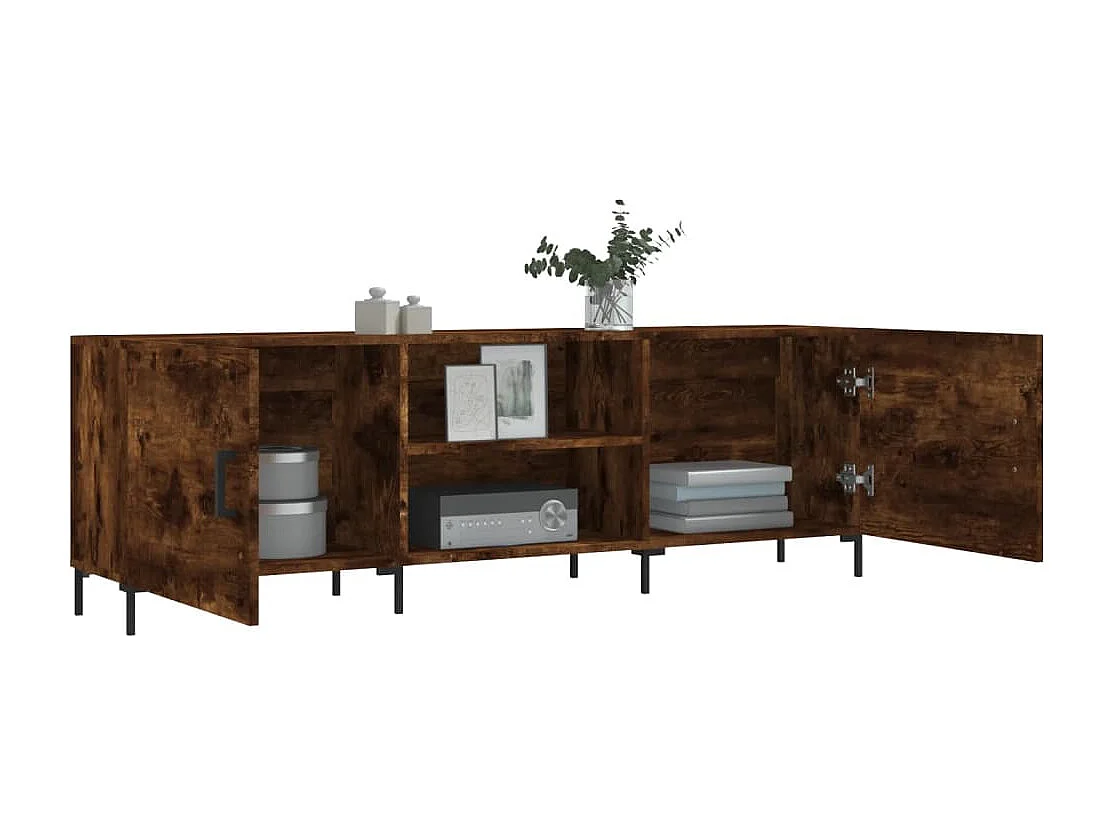 Meuble TV | Banc TV | Armoire TV chêne fumé 150x30x50 cm bois d'ingénierie