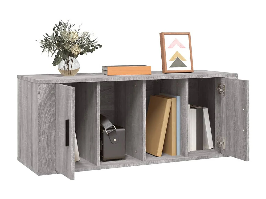 Mueble de TV | Mueble de salón madera contrachapada gris Sonoma 100x35x40 cm