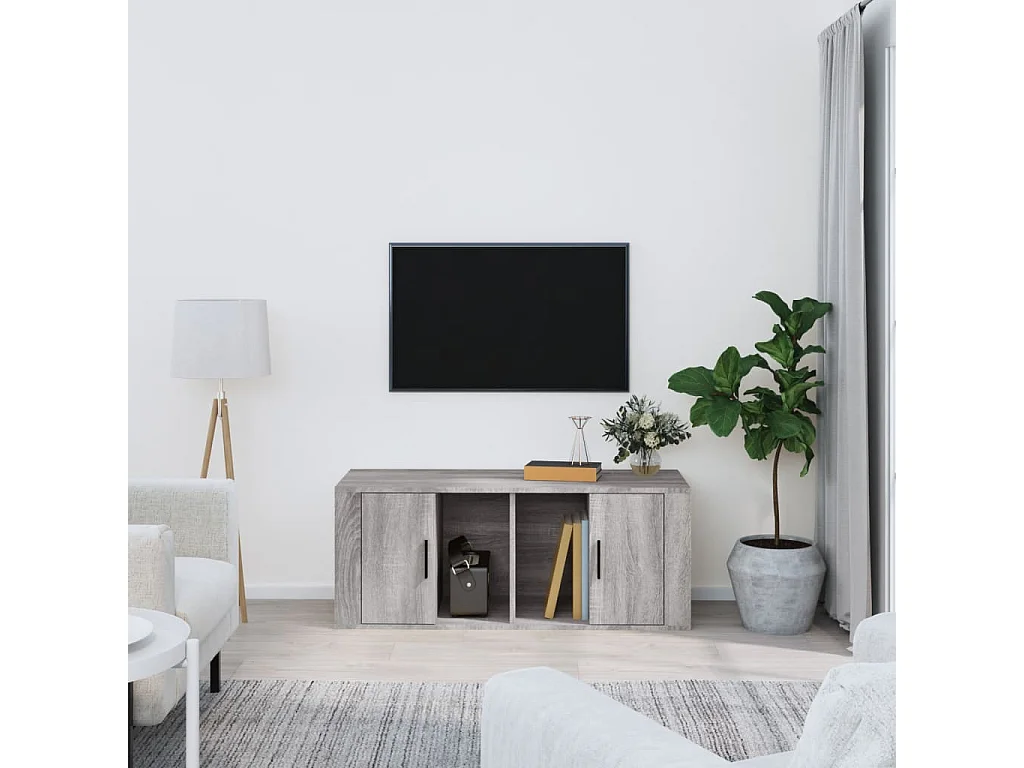 Meuble TV | Banc TV | Armoire TV Sonoma gris 100x35x40 cm Bois d'ingénierie