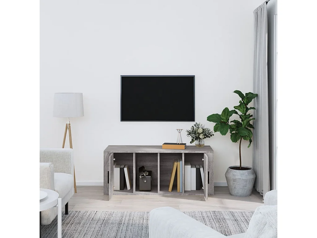 Meuble TV | Banc TV | Armoire TV Sonoma gris 100x35x40 cm Bois d'ingénierie