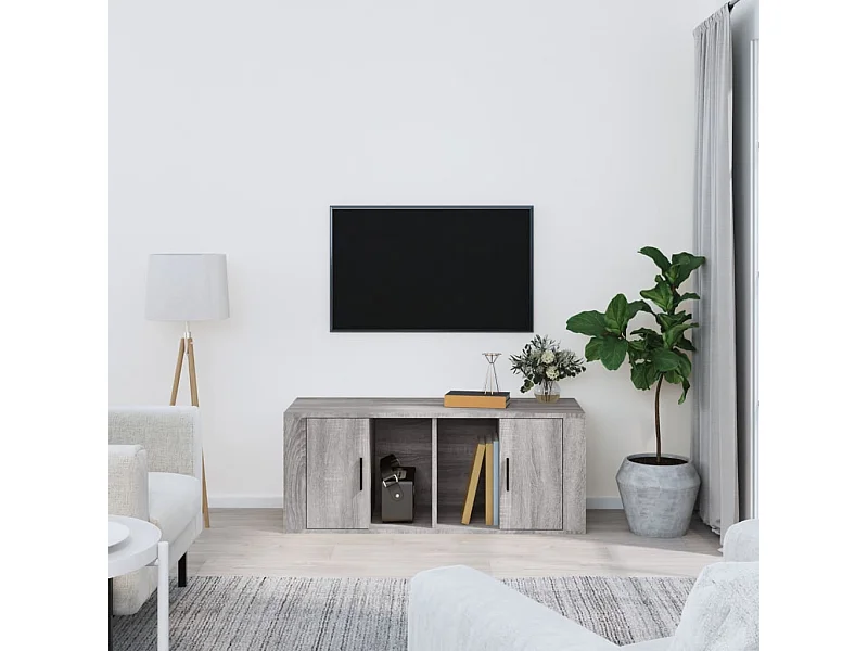Meuble TV | Banc TV | Armoire TV Sonoma gris 100x35x40 cm Bois d'ingénierie