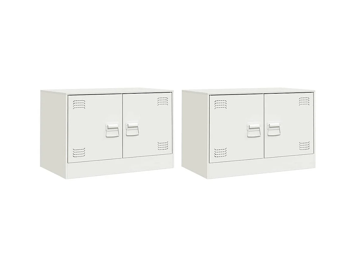 muebles para TV  | Gabinetes de TV |  Muebles de salón 2 unidades acero blanco 67x39x44 cm