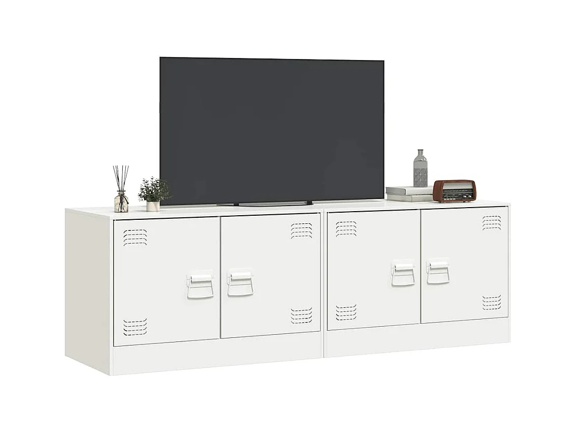 muebles para TV  | Gabinetes de TV |  Muebles de salón 2 unidades acero blanco 67x39x44 cm