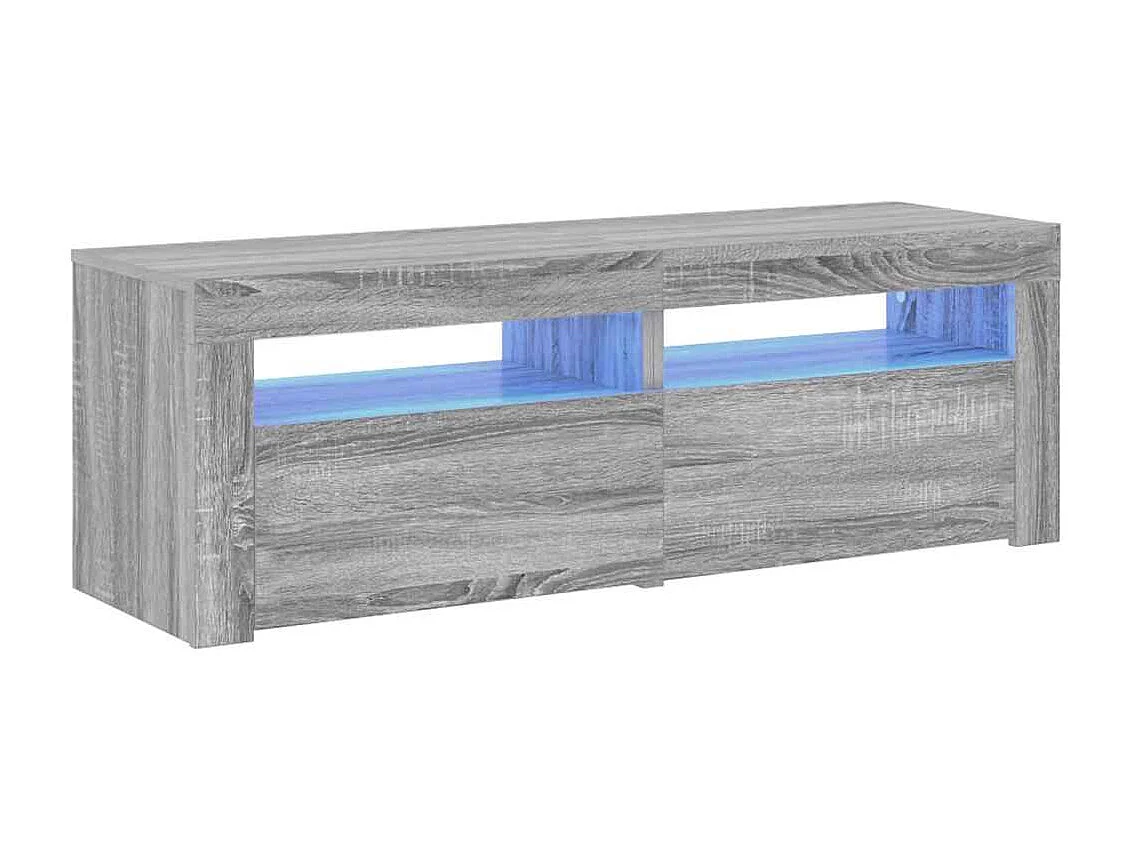 Meuble TV | Banc TV | Armoire TV avec lumières LED sonoma gris 120x35x40 cm