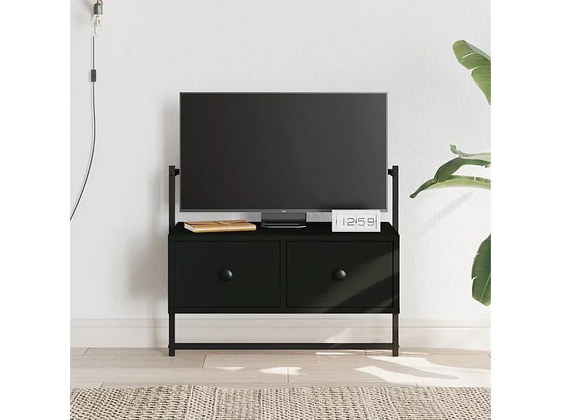 Mueble de TV | Mueble de salón de pared madera ingeniería negro 60,5x30x51 cm