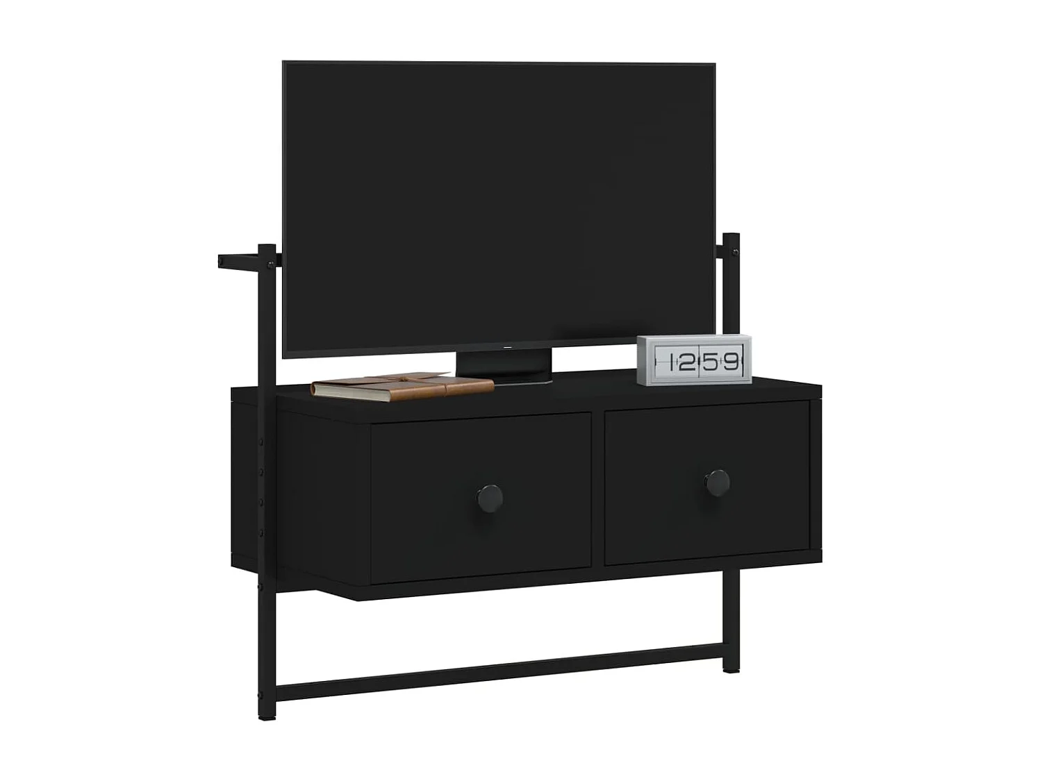 Mueble de TV | Mueble de salón de pared madera ingeniería negro 60,5x30x51 cm