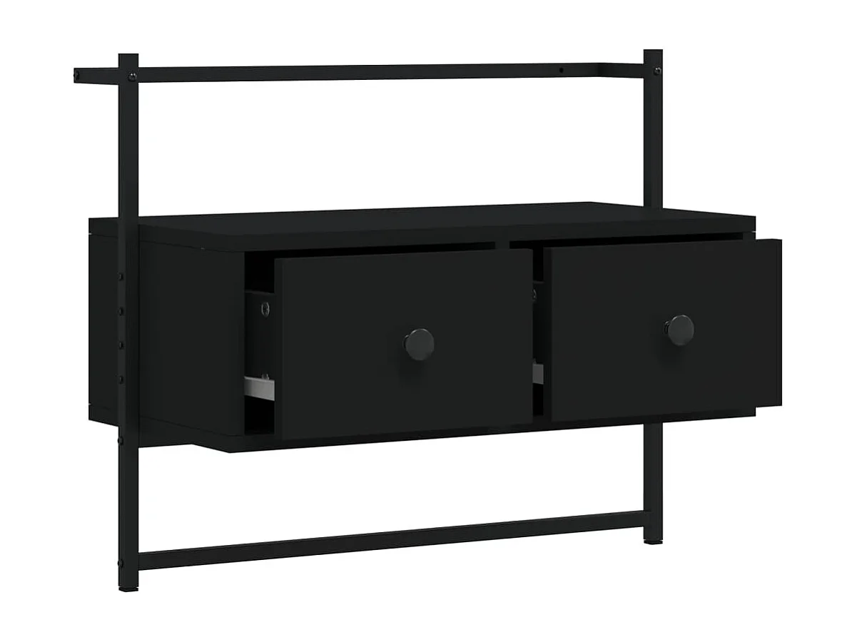 Mueble de TV | Mueble de salón de pared madera ingeniería negro 60,5x30x51 cm