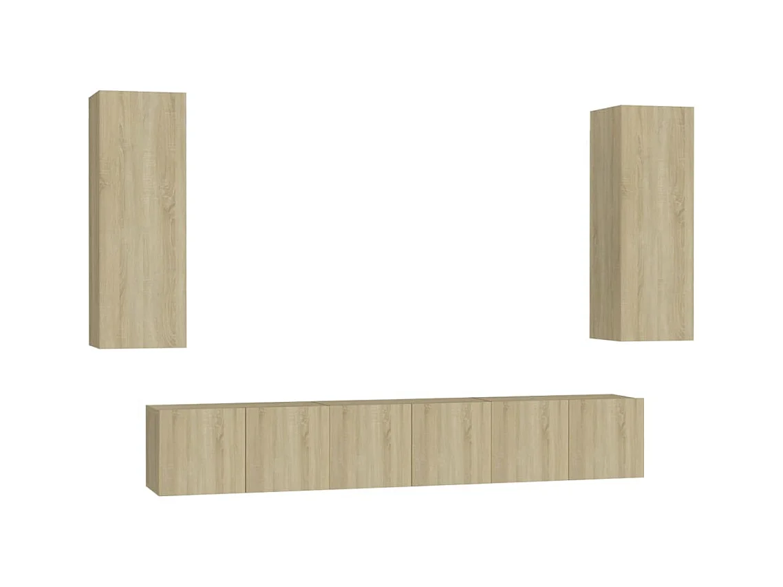 Ensemble de meubles TV | Bancs TV | Armoires TV 5 pcs Chêne sonoma Bois d'ingénierie