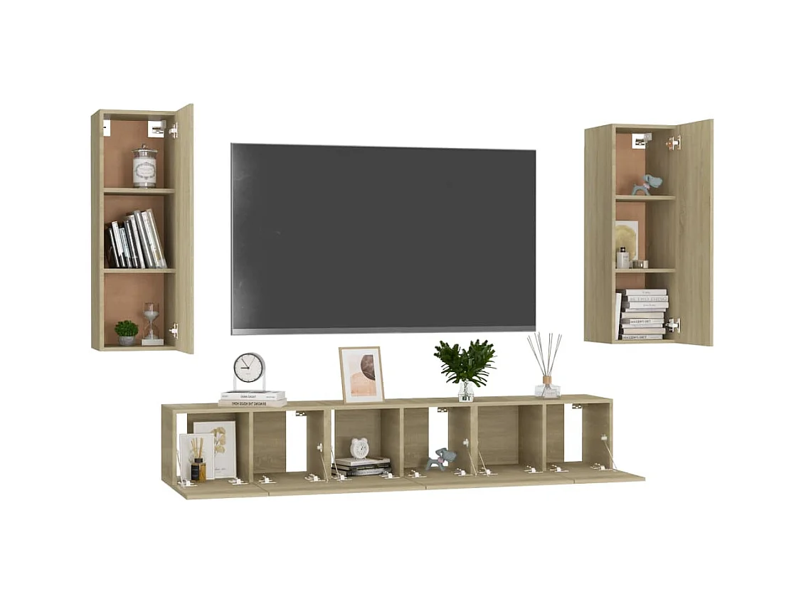 Ensemble de meubles TV | Bancs TV | Armoires TV 5 pcs Chêne sonoma Bois d'ingénierie