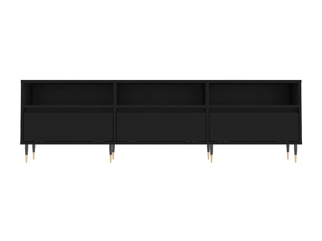 Mueble de TV | Mueble de salón madera contrachapada negro 150x30x44,5 cm