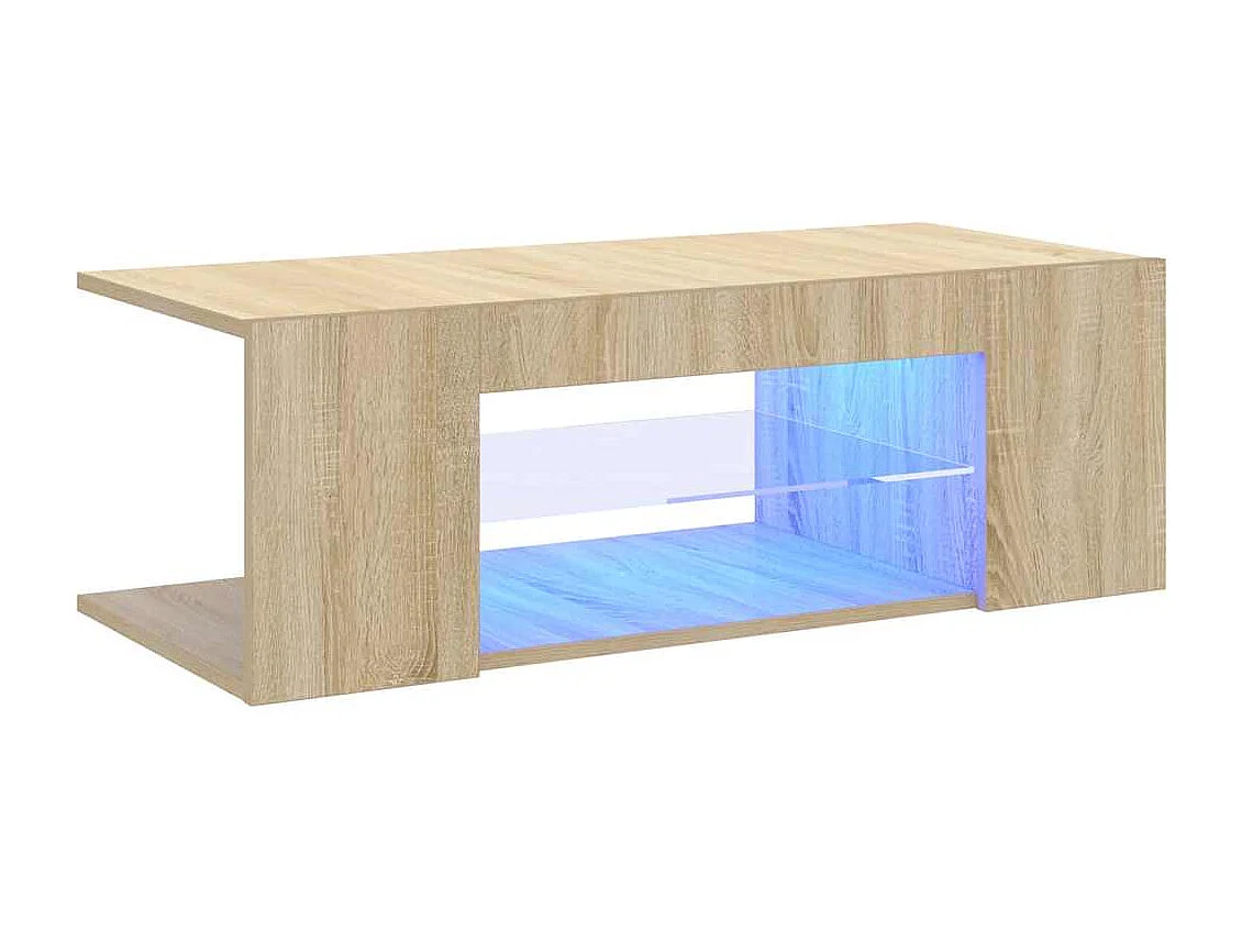 Meuble TV | Banc TV | Armoire TV avec lumières LED chêne sonoma 90x39x30 cm