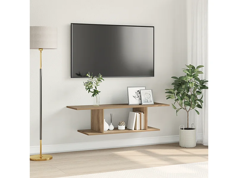 TV-kast | Tv-meubel | Tv-Bank met plank met opslag Bruin 103 x 30 x 26,5 cm Bewerkt hout