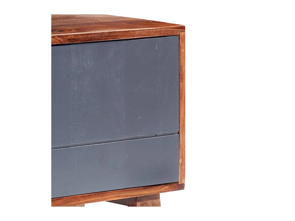 Mueble para TV  | Gabinete de TV |  Mueble de salón madera maciza gris 140x30x35 cm