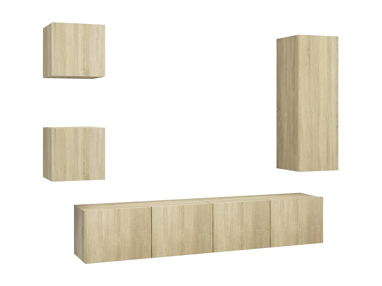 Ensemble de meuble TV | Banc TV | Armoire TV 5 pcs Chêne sonoma Bois d'ingénierie