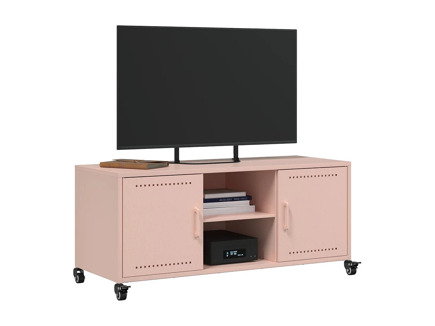 Meuble TV | Banc TV | Armoire TV rose 100,5x39x43,5 cm acier