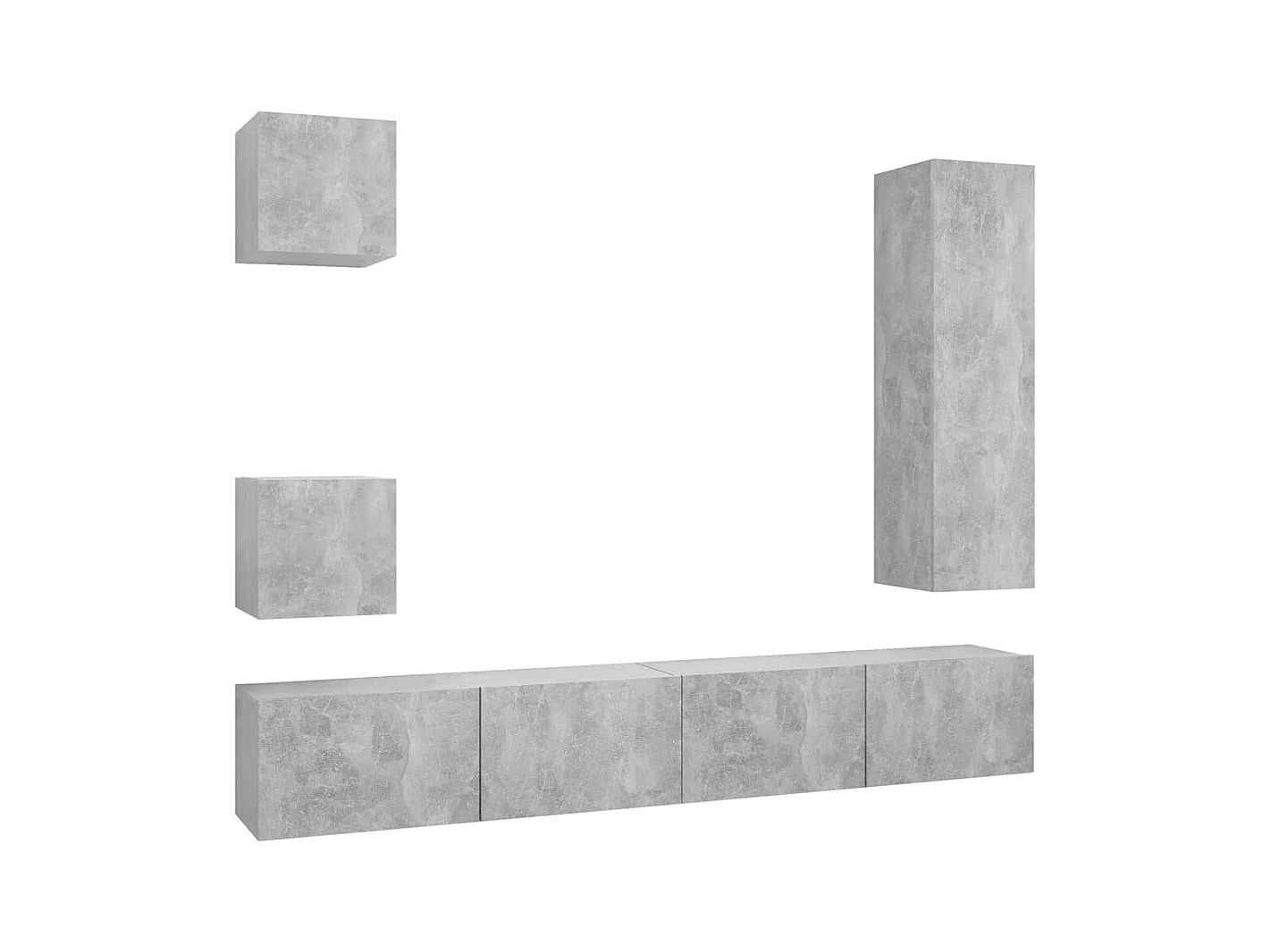 Set muebles de salón TV | Gabinetes de TV |  Muebles de TV 5 pzas madera ingeniería gris hormigón