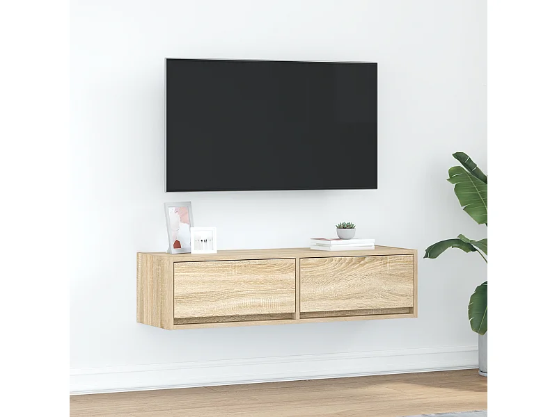 Tv-meubel | Tv-Bank | TV-kast100x31x25,5 cm bewerkt hout sonoma eikenkleur
