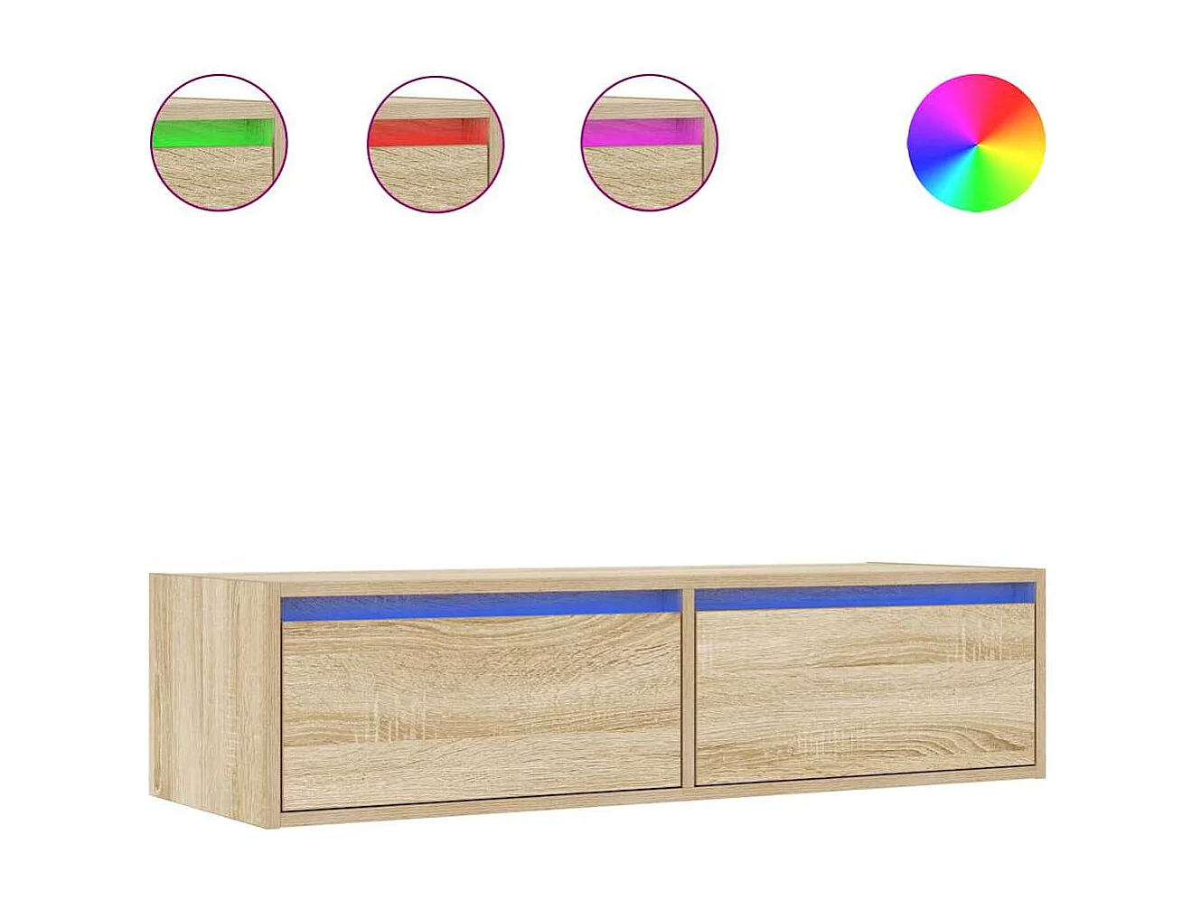 Mueble de TV | Mueble de salón con luces LED roble sonoma 100X35,5x25 cm