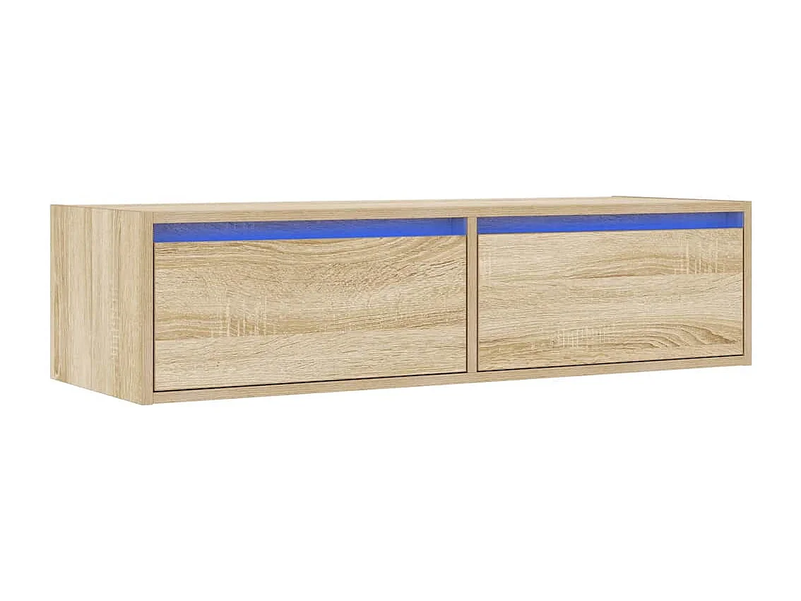 Mueble de TV | Mueble de salón con luces LED roble sonoma 100X35,5x25 cm