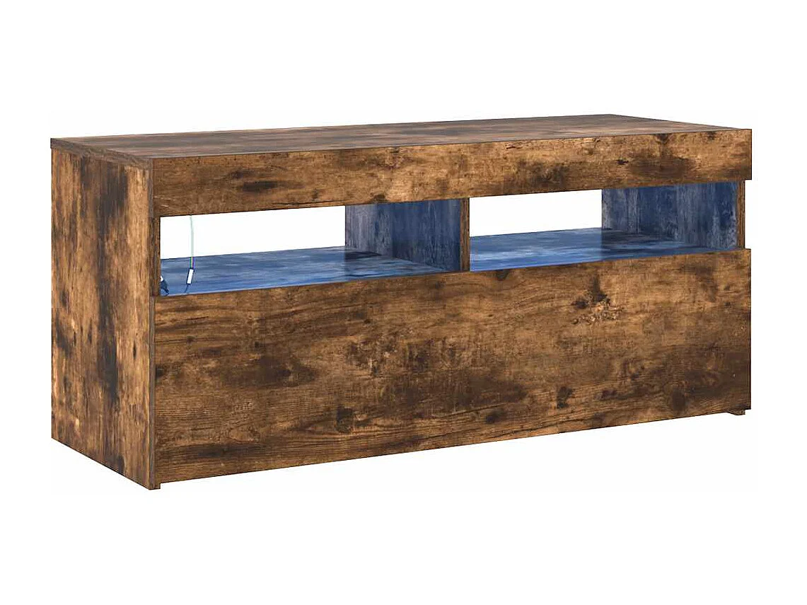 Mueble de TV | Mueble de salón con luces LED roble ahumado 90x35x40 cm
