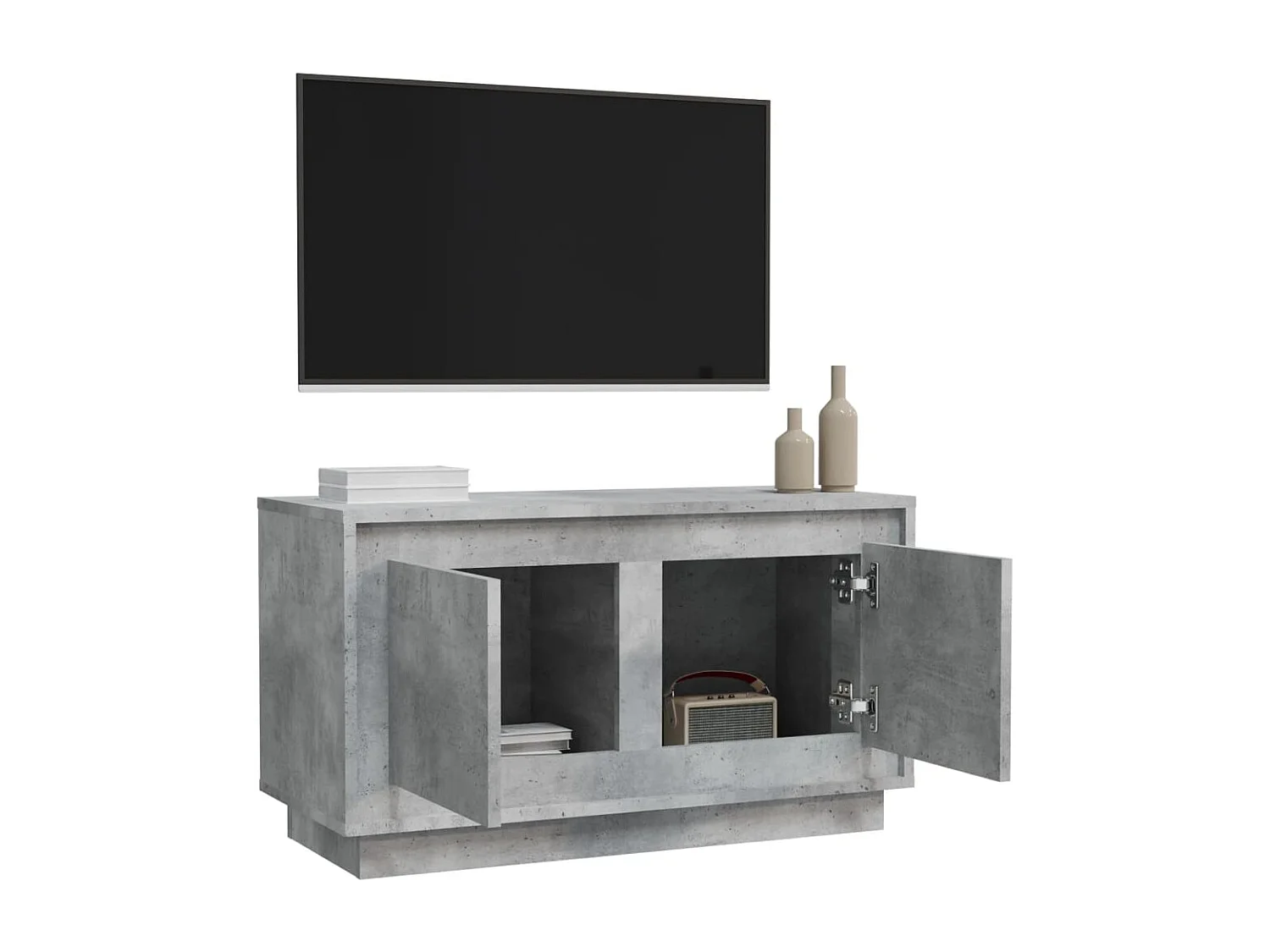 Meuble TV | Banc TV | Armoire TV gris béton 80x35x45 cm bois d'ingénierie