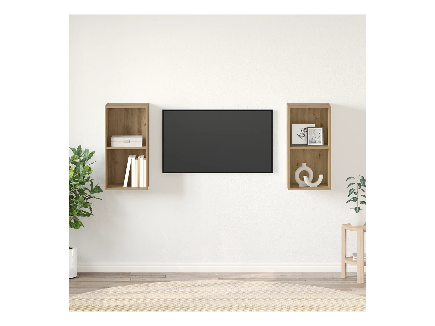 Meuble TV | Banc TV | Armoire TV mural 2 pcs Chêne artisan 37 x 37 x 72 cm